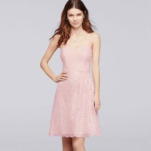 Pink Chiffon & lace midi dress (0)